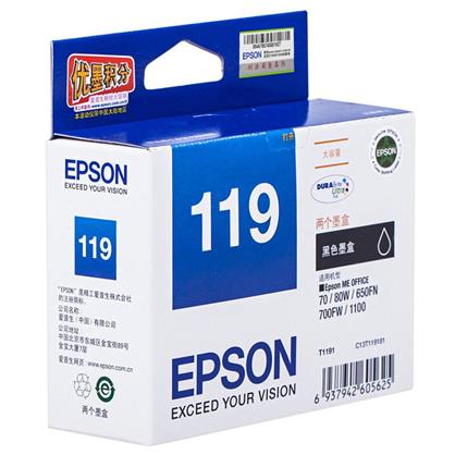 愛普生（EPSON）T1191（C13T119181）兩支裝黑色墨盒