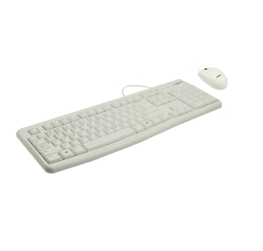 羅技（Logitech）MK120 鍵鼠套裝 有線鍵鼠套裝 辦公鍵鼠套裝 電腦鍵盤 USB即插即用 全尺寸 白色