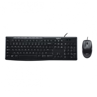 羅技（Logitech）MK200 有線鍵鼠套裝 全尺寸 USB電腦臺式機筆記本通用多媒體鍵鼠套裝 MK200